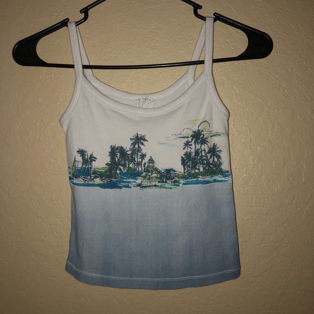 beach scene crop top